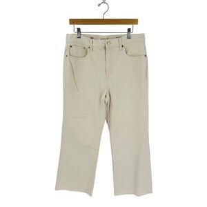 J.Crew 84 Kick Out Jeans Cream High Rise Raw Hem Size 30 Neutral Coastal Capsule